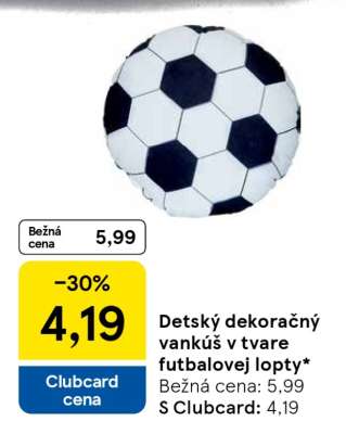 Detský dekoračný vankúš v tvare futbalovej lopty