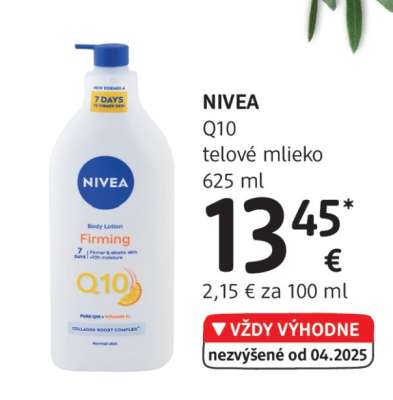 NIVEA Q10 telové mlieko