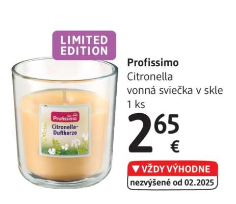 Profissimo Citronella vonná sviečka v skle