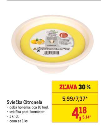 Sviečka Citronela