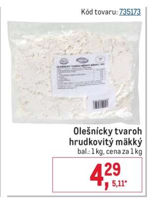 Olešnický tvaroh hrudkovitý mäkký