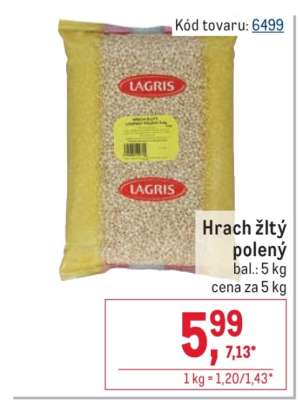 Hrach žltý polený