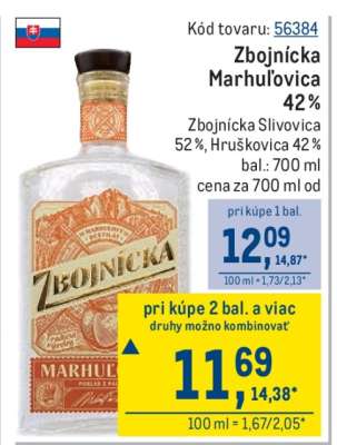 Zbojnícka marhuľovica 42 %