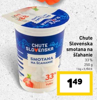 Chute Slovenska smotana na šľahanie