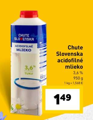 Chute Slovenska acidofilné mlieko