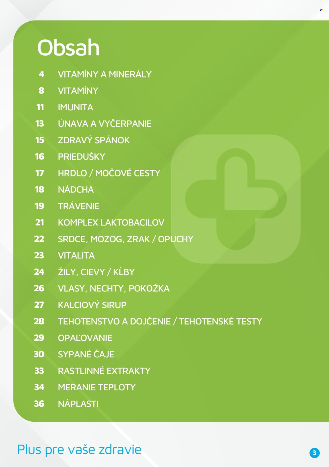Leták Plus lekáreň. Strana 3
