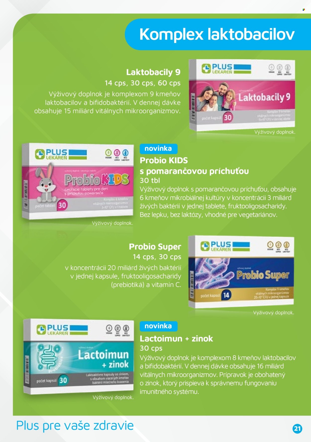 Leták Plus lekáreň. Strana 21