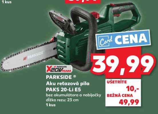PARKSIDE® Aku reťazová píla PAKS 20-Li E5