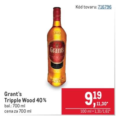 Grant’s Tripple Wood 40 %