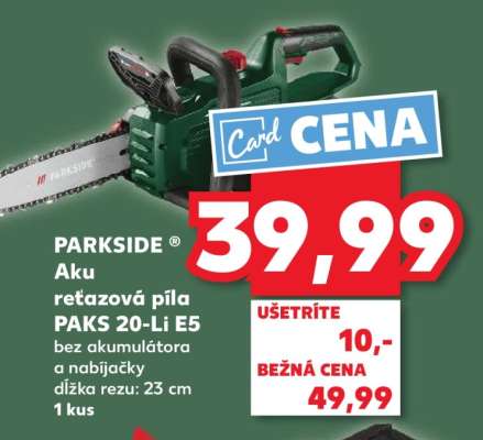 PARKSIDE® Aku reťazová píla PAKS 20-Li E5