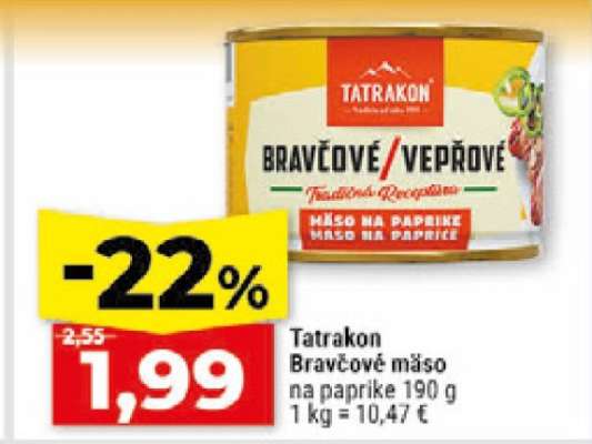 Tatrakon Bravčové mäso na paprike