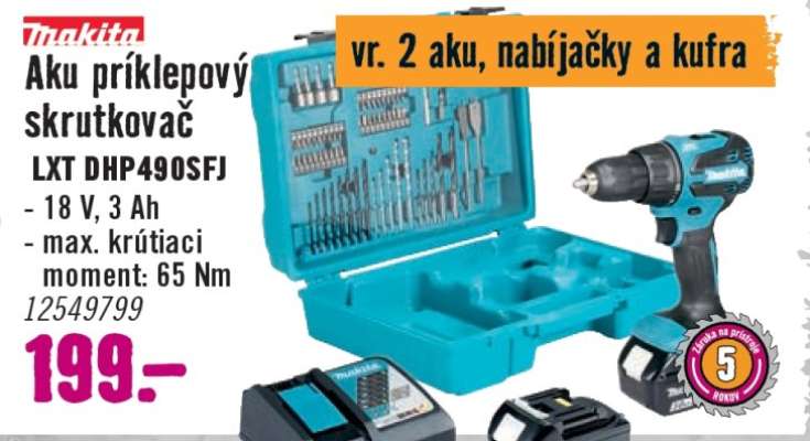 Makita Aku príklepový skrutkovač