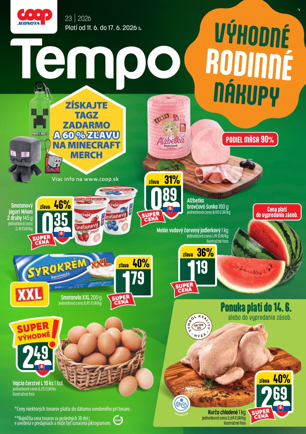 Leták COOP Jednota - 11.6.2026 - 17.6.2026. Strana 1