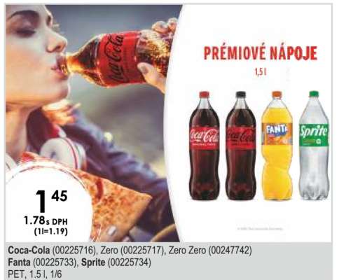 Coca-Cola (00225716), Zero (00225717), Zero Zero (00247742) Fanta (00225733), Sprite (00225734)