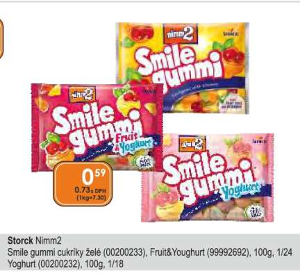 Smile gummi cukríky želé (00200233), Fruit&Yoghurt (99992692), 100g, 1/24 Yoghurt (00200232), 100g, 1/18