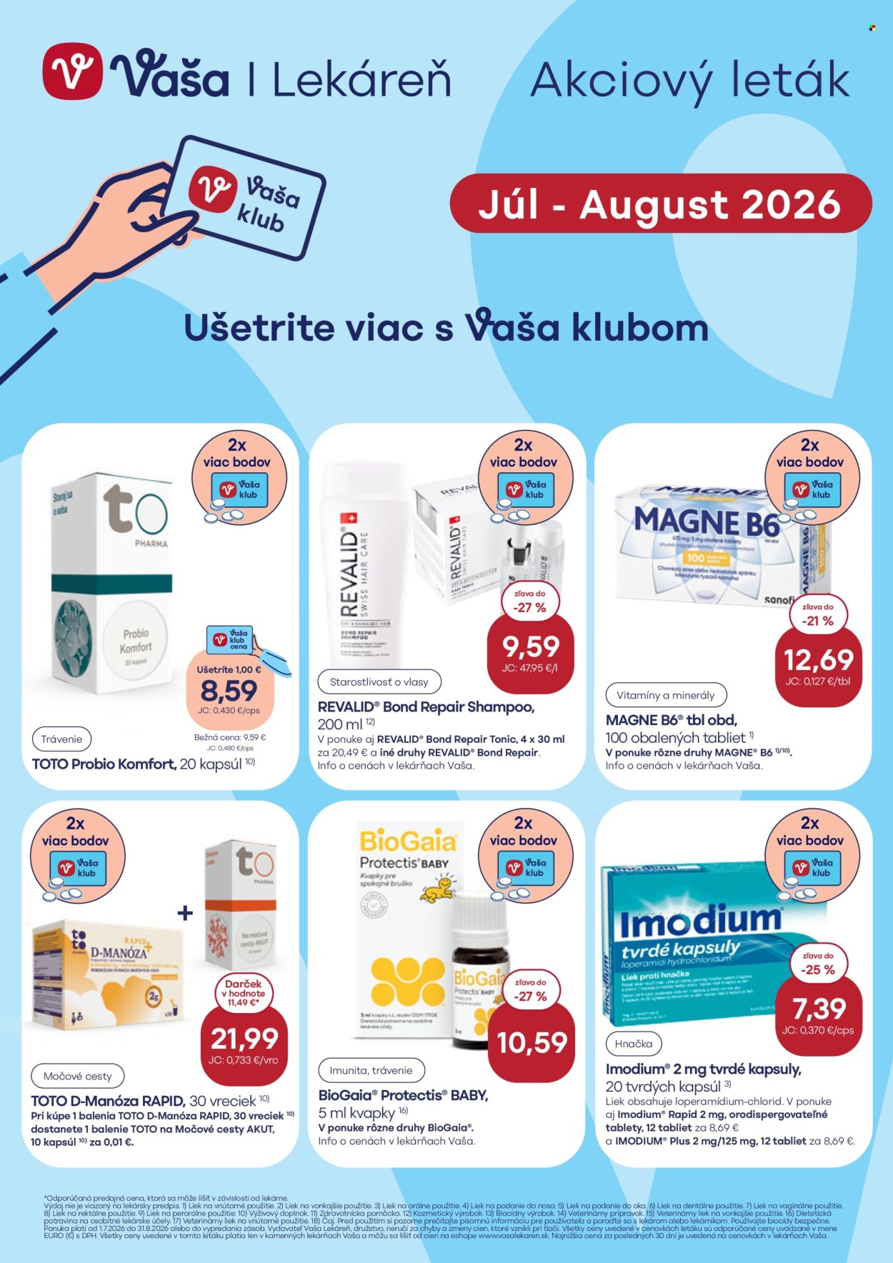Leták Vaša lekáreň - 1.7.2026 - 31.7.2026. Strana 1
