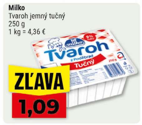 Milko tvaroh jemný tučný