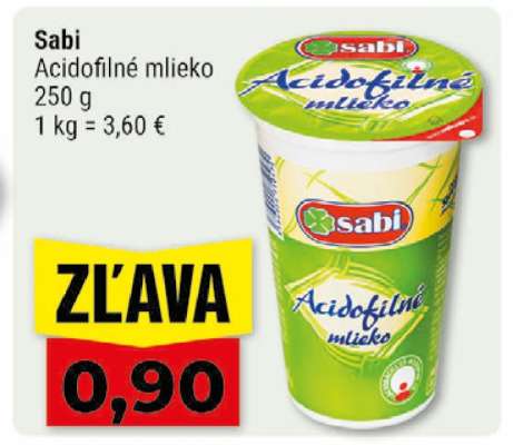 Sabi Acidofilné mlieko