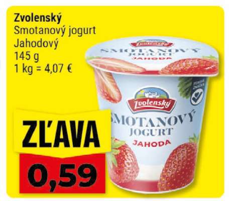 Zvolenský Smotanový jogurt Jahodový