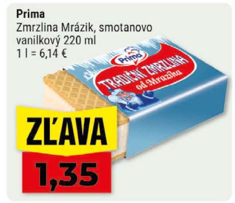 Prima Zmrzlina Mrázik, smotanovo vanilkový 220 ml