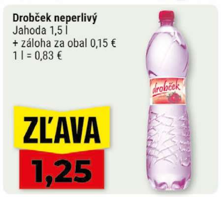 Drobček neperlivý Jahoda 1,5 l