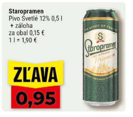 Staropramen Pivo Světlé 12% 0,5 l