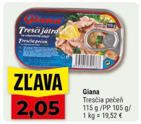 Giana tresčia pečeň
