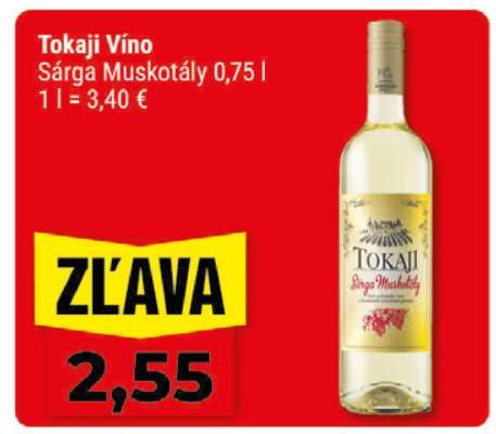 Tokaji Víno Sárga Muskotály 0,75 l