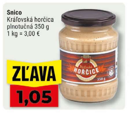 Snico Kráľovská horčica plnotučná 350 g