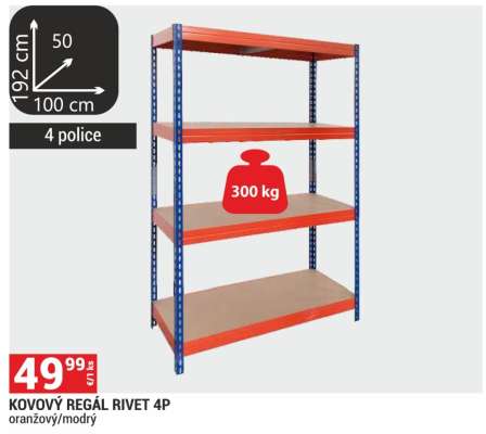 KOVOVÝ REGÁL RIVET 4P