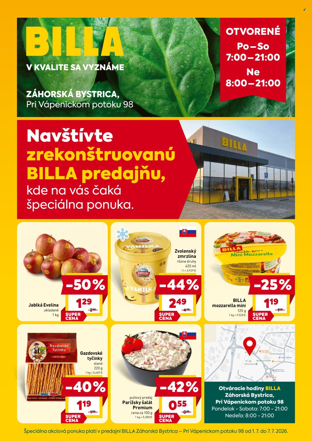 Leták Billa - 1.7.2026 - 7.7.2026. Strana 1