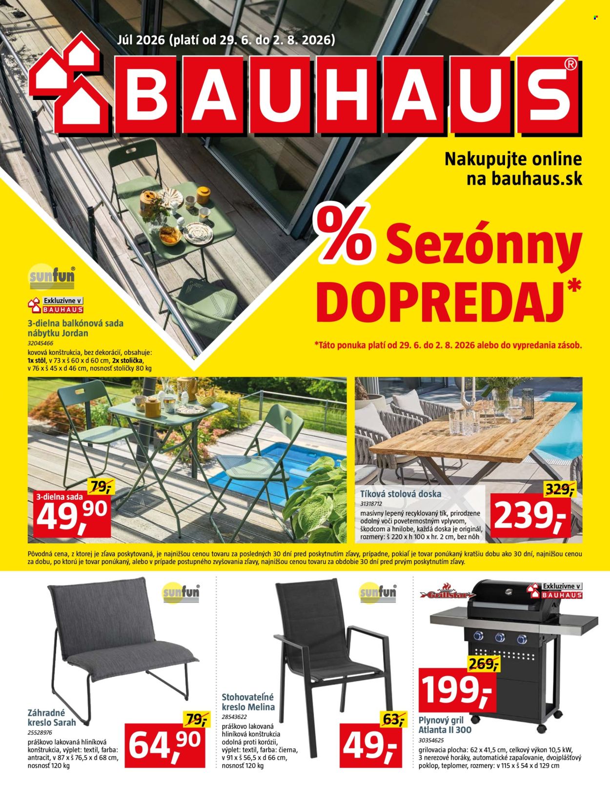 Leták Bauhaus - 29.6.2026 - 2.8.2026. Strana 1