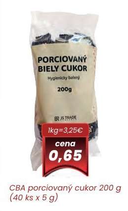 CBA porciovaný cukor 200 g (40 ks x 5 g)