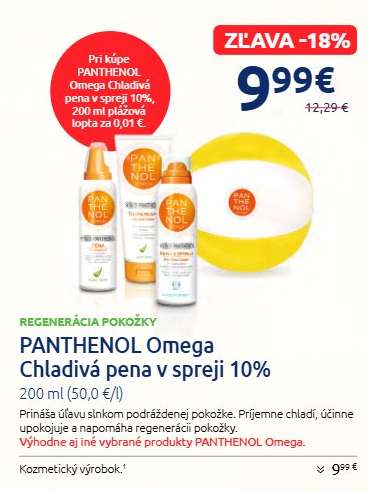 PANTHENOL Omega Chladivá pena v spreji 10 %