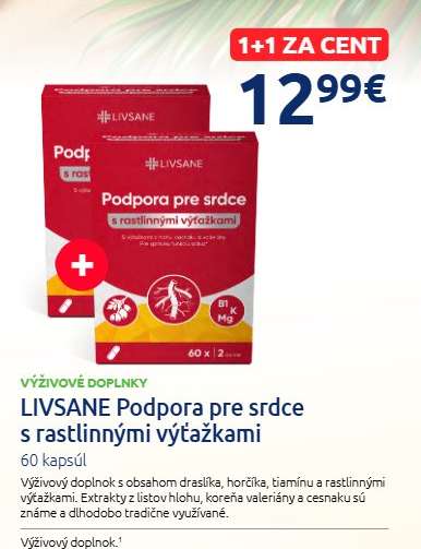 LIVSANE Podpora pre srdce s rastlinnými výťažkami