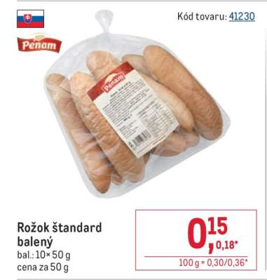 Rožok štandard balený