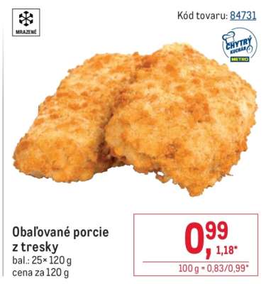 Obaľované porcie z tresky