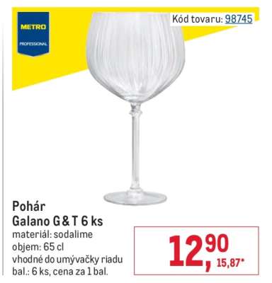 Pohár Galano G & T 6 ks