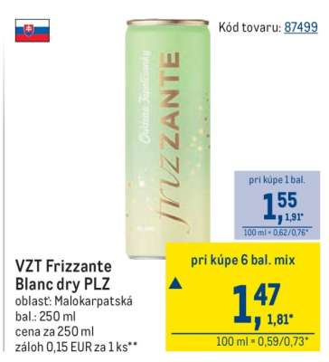 VZT Frizzante Blanc dry PLZ