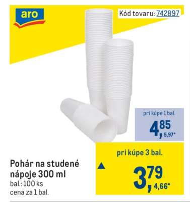 Pohár na studené nápoje 300 ml