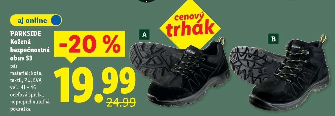 Parkside Kožená bezpečnostná obuv S3
