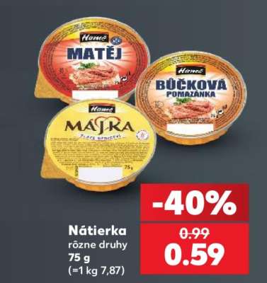 Nátierka rôzne druhy