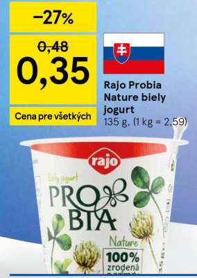 Rajo Probia Nature biely jogurt