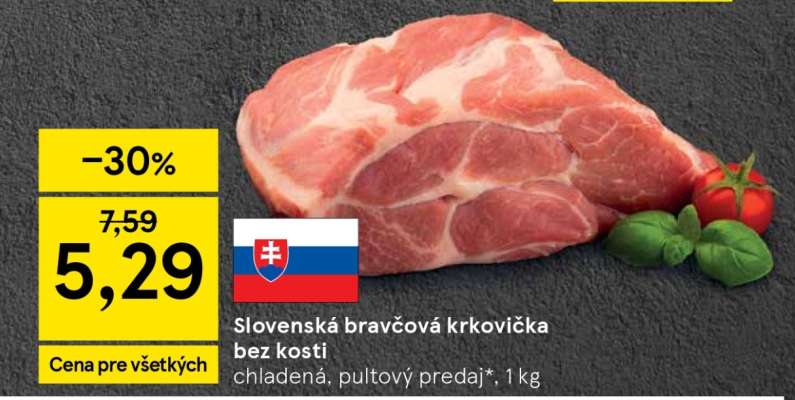 Slovenská bravčová krkovička bez kosti