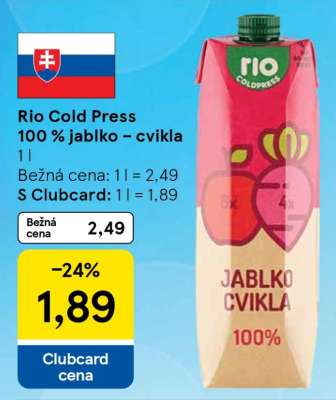Rio Cold Press 100 % jablko - cvikla