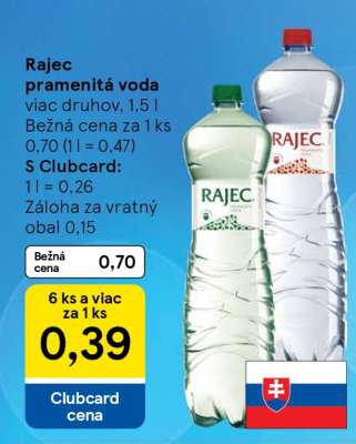 RAJEC Pramenitá voda
