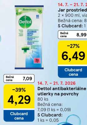 Dettol antibakteriálne utierky na povrchy