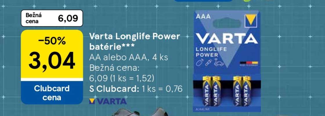 Varta Longlife Power batérie**