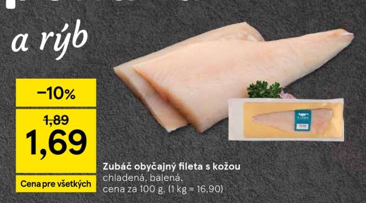 Zubáč obyčajný fileta s kožou