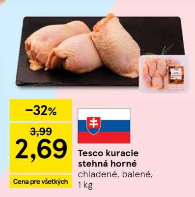 Tesco kuracie stehná horné